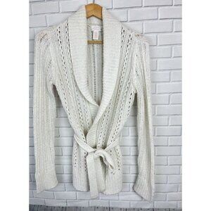 Women's Cream Sweater with Belt